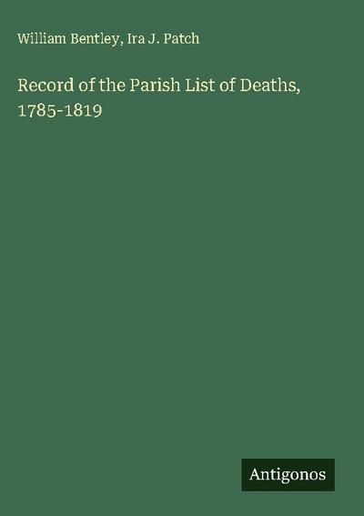 Record of the Parish List of Deaths, 1785-1819