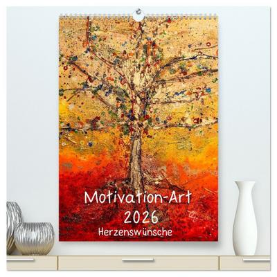 Motivation-Art 2026 (hochwertiger Premium Wandkalender 2026 DIN A2 hoch), Kunstdruck in Hochglanz