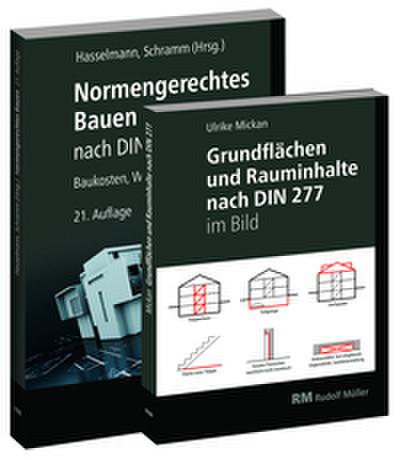 Buchpaket: Normengerechtes Bauen nach DIN 276/DIN 277 & Grundflächen und Rauminhalte nach DIN 277 im Bild