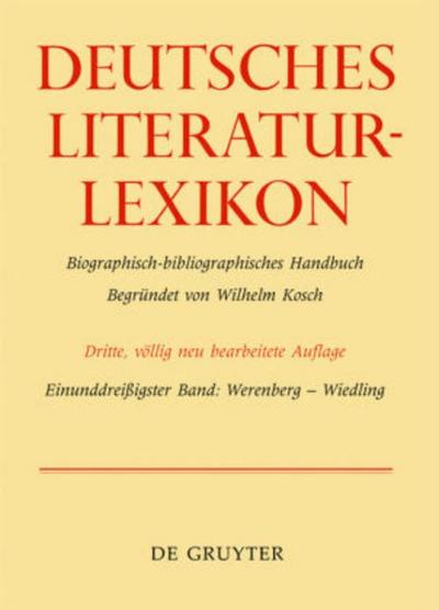 Deutsches Literatur-Lexikon, Band 31, Werenberg - Wiedling