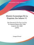 Histoire Economique De La Propriete, Des Salaires V1