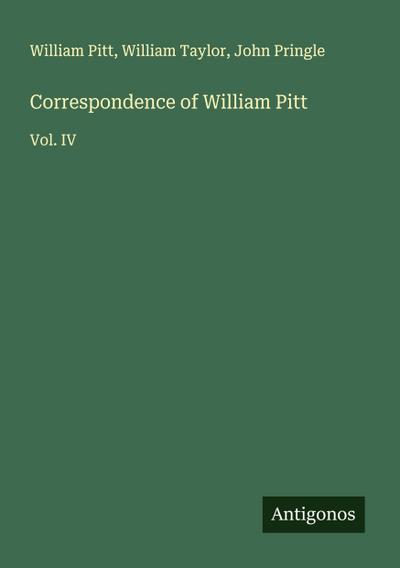 Correspondence of William Pitt