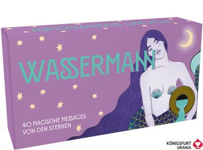 Pocket Sternzeichen Wassermann - 40 Karten in Magnetschachtel mit Metallicfolie - Magische Messages von den Sternen