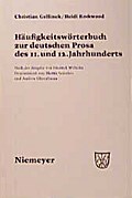 Häufigkeitswörterbuch zur deutschen Prosa des 11.u
