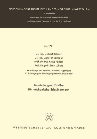 Beurteilungsmaßstäbe für mechanische Schwingungen