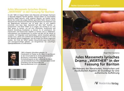 Jules Massenets lyrisches Drama ¿WERTHER¿ in der Fassung für Bariton