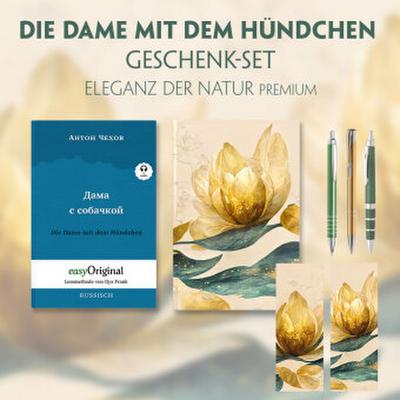Die Dame mit dem Hündchen Geschenkset (Buch mit Audio-Online) + Eleganz der Natur Schreibset Premium, m. 1 Beilage, m. 1 Buch