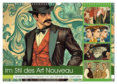 Im Stil des Art Nouveau (Wandkalender 2026 DIN A3 quer), CALVENDO Monatskalender