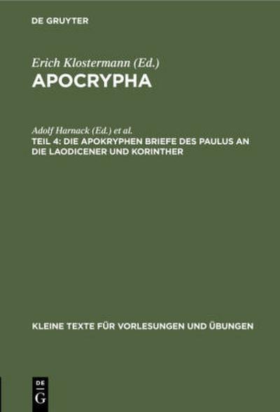 Die apokryphen Briefe des Paulus an die Laodicener und Korinther