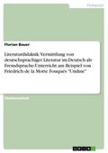 Literaturdidaktik: Vermittlung von deutschsprachiger Literatur im Deutsch als Fremdsprache-Unterricht am Beispiel von Friedrich de la Motte Fouqués ’Undine’