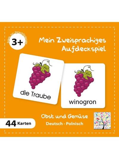 Mein Zweisprachiges Aufdeckspiel, Obst und Gemüse, Polnisch (Kinderspiel)