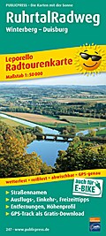 PublicPress Leporello Radtourenkarte Ruhrtal-Radweg, Winterberg - Duisburg