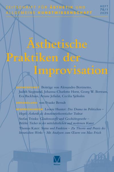 Ästhetische Praktiken der Improvisation