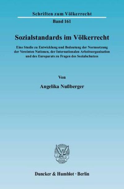 Sozialstandards im Völkerrecht.