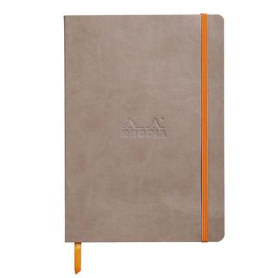 Rhodiarama flexibles Notizbuch A5 80 Blatt Dot-Lineatur, taupe 90g, mit Gummizugverschluss