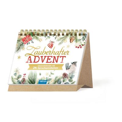 Trötsch Adventskalender zum Aufstellen Zauberhafter Advent - Adventskalender mit 24 Spruchweisheiten