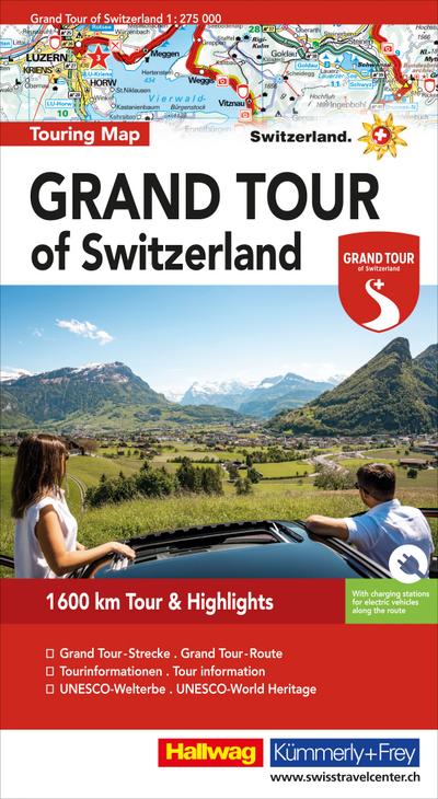 Grand Tour of Switzerland 1 : 275 000 Touring Map