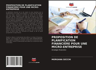 PROPOSITION DE PLANIFICATION FINANCIÈRE POUR UNE MICRO-ENTREPRISE