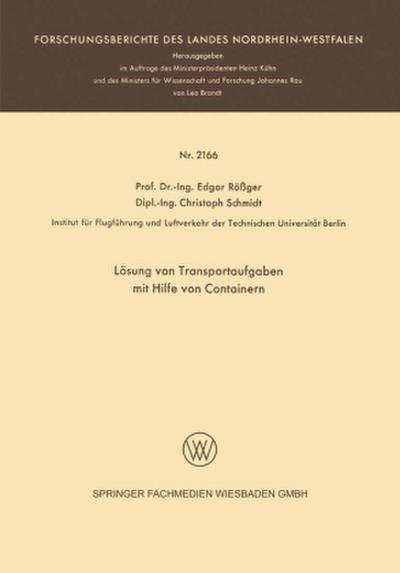 Lösung von Transportaufgaben mit Hilfe von Containern