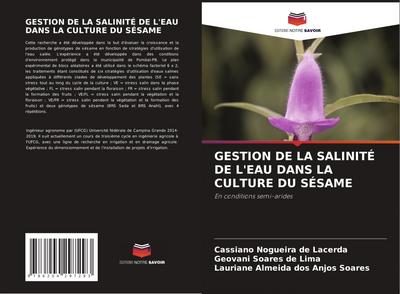 GESTION DE LA SALINITÉ DE L’EAU DANS LA CULTURE DU SÉSAME