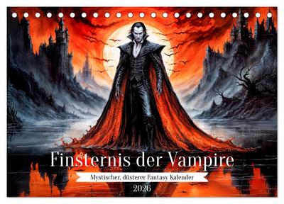 Finsternis der Vampire - Mystischer düsterer Fantasy Kalender (Tischkalender 2026 DIN A5 quer), CALVENDO Monatskalender