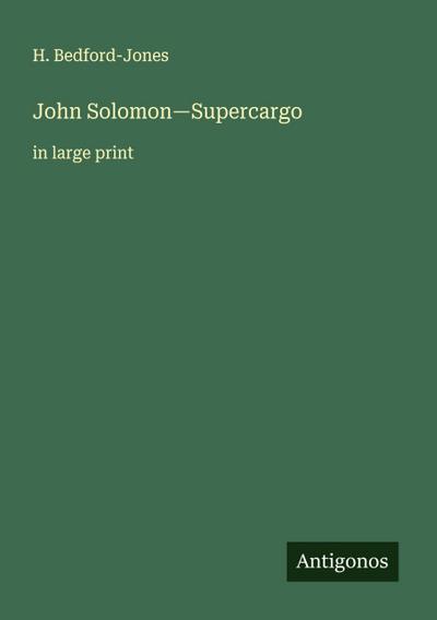 John Solomon-Supercargo