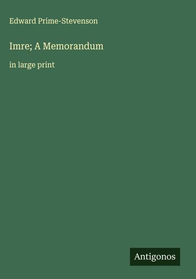 Imre; A Memorandum