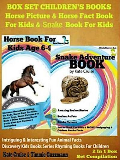 Box Set Children’s Books: Horse Picture & Horse Fact Book For Kids & Snake Book For Kids: 2 In 1 Box Set: Intriguing & Interesting Fun Animal Facts - Discovery Kids Books & Rhyming Books For Children