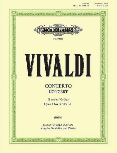 Konzert für Violine, Streicher und Basso continuo G-Dur op. 3 Nr. 3 RV 310 / PV 96