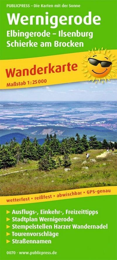 Wanderkarte Wernigerode - Elbingerode - Ilsenburg - Schierke am Brocken 1 : 25 000