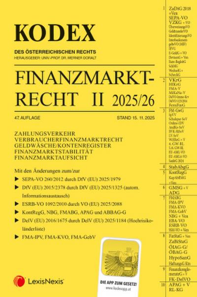 KODEX Finanzmarktrecht Band II 2025/26 - inkl. App