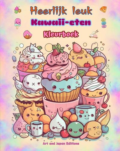 Heerlijk leuk Kawaii-eten | Kleurboek | Schattige kawaii-ontwerpen voor fijnproevers