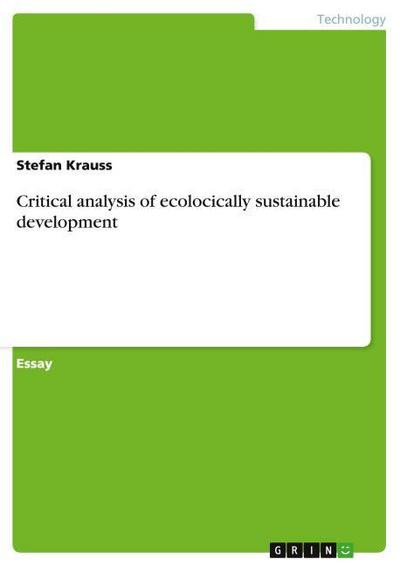 Critical analysis of ecologically sustainable development