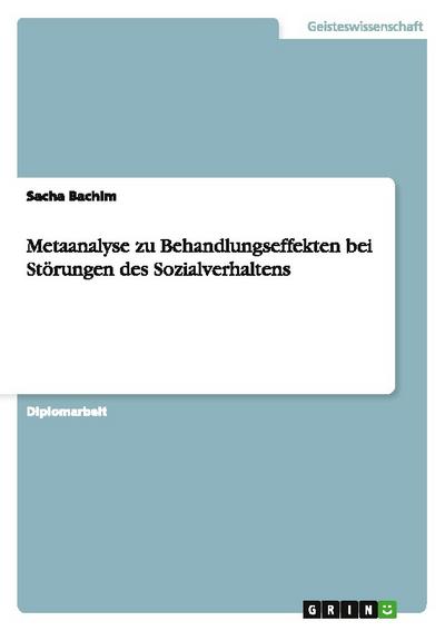 Metaanalyse zu Behandlungseffekten bei Störungen des Sozialverhaltens