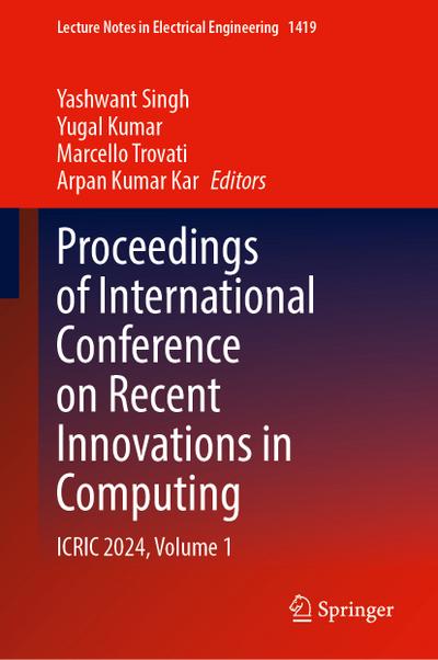 Proceedings of International Conference on Recent Innovations in Computing