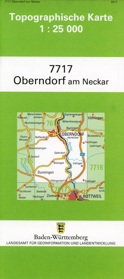 Topographische Karte Baden-Württemberg Oberndorf am Neckar