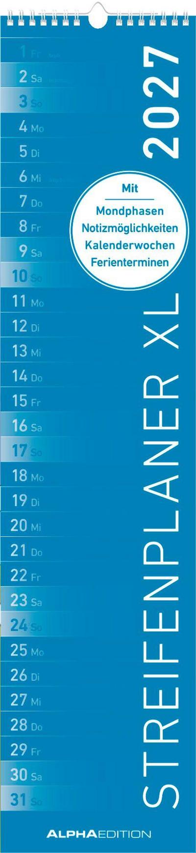 Streifenplaner XL BLAU 2027