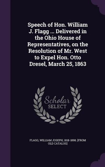 Speech of Hon. William J. Flagg ... Delivered in the Ohio House of Representatives, on the Resolution of Mr. West to Expel Hon. Otto Dresel, March 25