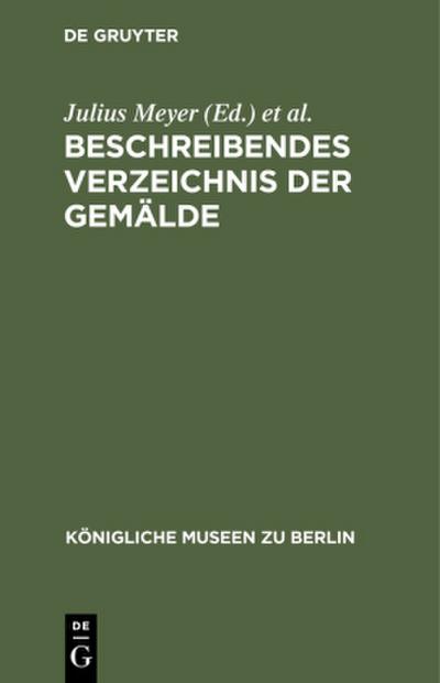 Beschreibendes Verzeichnis der Gemälde