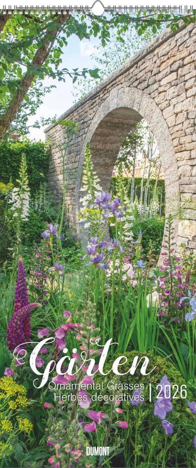 Gärten 2026 - DUMONT Wandkalender - Garten-Kalender - Hochformat 30 x 70 cm