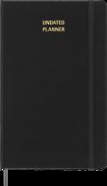 Moleskine Undatierter Wochen-Notizkalender L/A5 Schwarz mit Textprägung