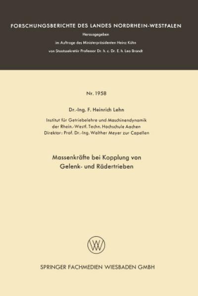 Massenkräfte bei Kopplung von Gelenk- und Rädertrieben