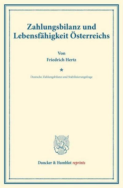 Zahlungsbilanz und Lebensfähigkeit Österreichs.