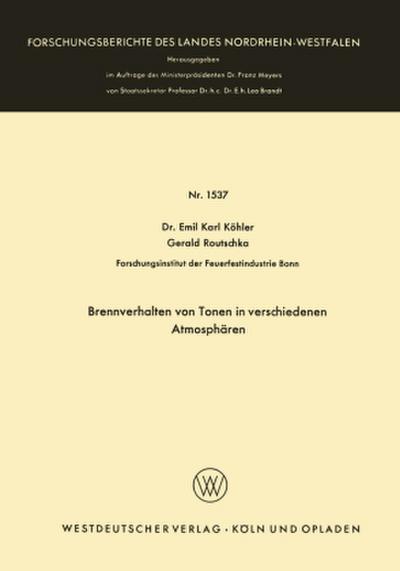 Brennverhalten von Tonen in verschiedenen Atmosphären