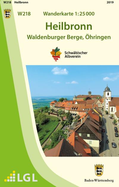 W218 Wanderkarte 1:25 000 Heilbronn: Waldenburger Berge, Öhringen