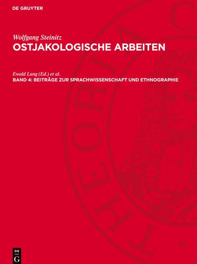 Ostjakologische Arbeiten, Band 4, Beiträge zur Sprachwissenschaft und Ethnographie