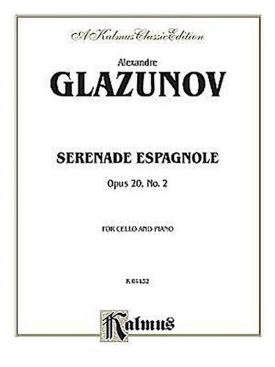 Serenade Espagnole, Opus 20, No. 2 for Cello and Piano