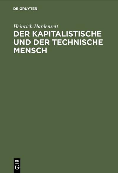 Der kapitalistische und der technische Mensch