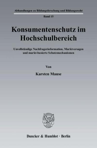 Konsumentenschutz im Hochschulbereich.
