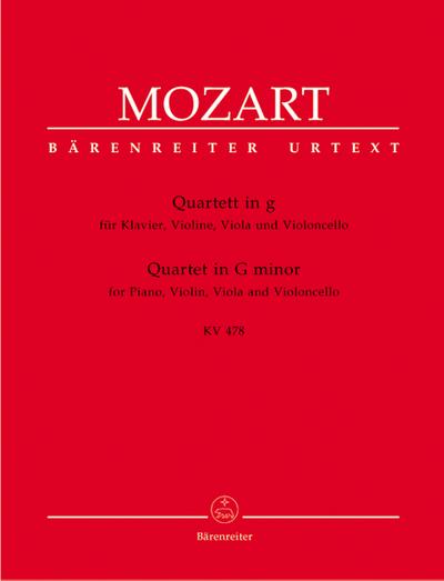 Quartett für Klavier, Violine, Viola und Violoncello g-Moll KV 478